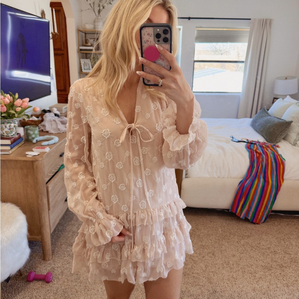 Reserved Cream Floral Dress